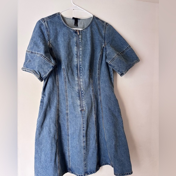 Future Collective - Denim Blue Mini Zip Dress - Picture 3 of 4